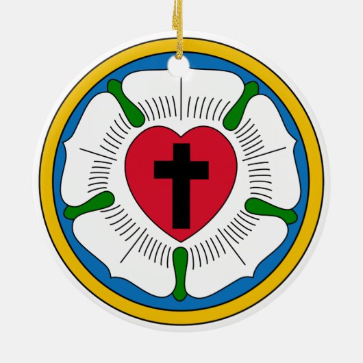 Het Luther Roos Lutheranisme Martin Luther Keramisch Ornament (Achterkant)