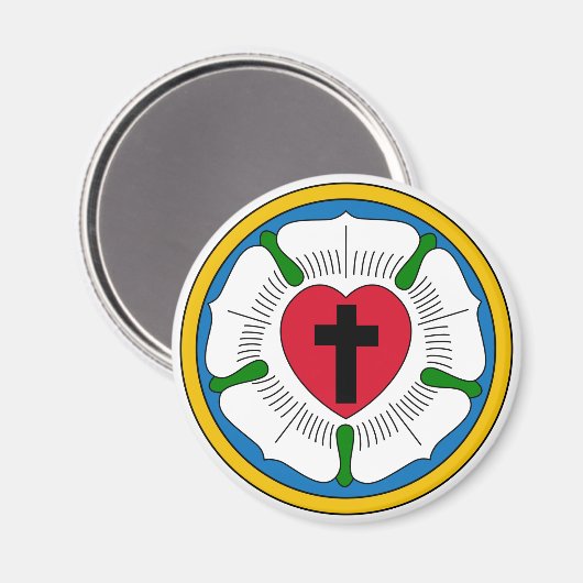 Het Luther Roos Lutheranisme Martin Luther Magneet (Voorkant / Achterkant)