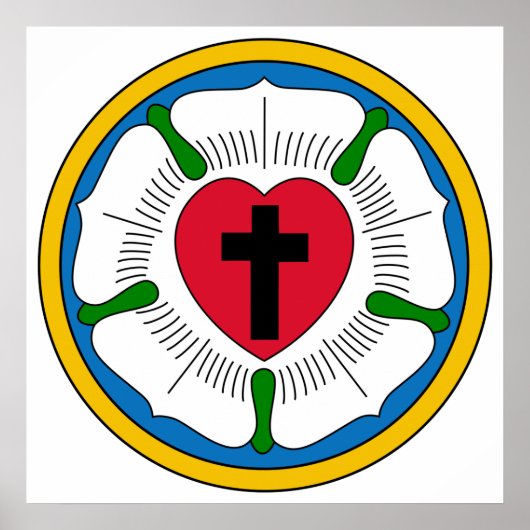 Het Luther Roos Lutheranisme Martin Luther Poster (Voorkant)