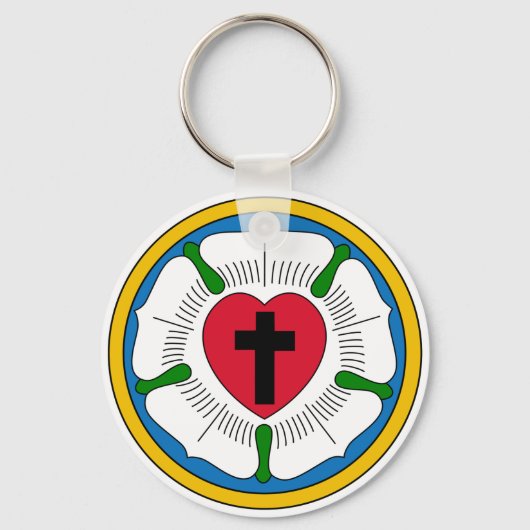 Het Luther Roos Lutheranisme Martin Luther Sleutelhanger (Voorkant)