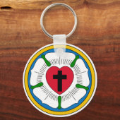 Het Luther Roos Lutheranisme Martin Luther Sleutelhanger (Voorkant)