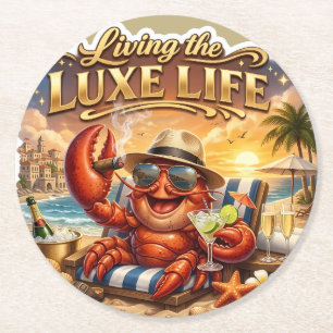Het luxe leven zomer strand papieren onderzetter