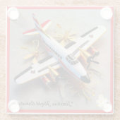 "Het luxe Vliegtuig" Glazen Onderzetter (Achterkant)