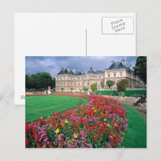 Het Luxemburgse paleis in Parijs, Frankrijk. Briefkaart (Voorkant / Achterkant)