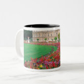 Het Luxemburgse paleis in Parijs, Frankrijk. Tweekleurige Koffiemok (Voorkant links)