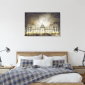 Het Luxemburgse paleis verlicht Canvas Afdruk (Insitu (Slaapkamer))