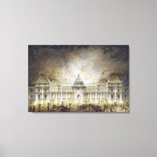 Het Luxemburgse paleis verlicht Canvas Afdruk (Voorkant)