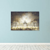 Het Luxemburgse paleis verlicht Canvas Afdruk (Insitu (Houten vloer))