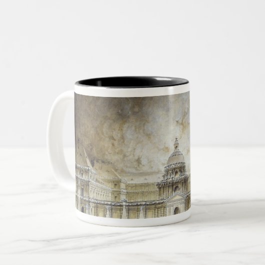 Het Luxemburgse paleis verlicht Tweekleurige Koffiemok (Voorkant links)
