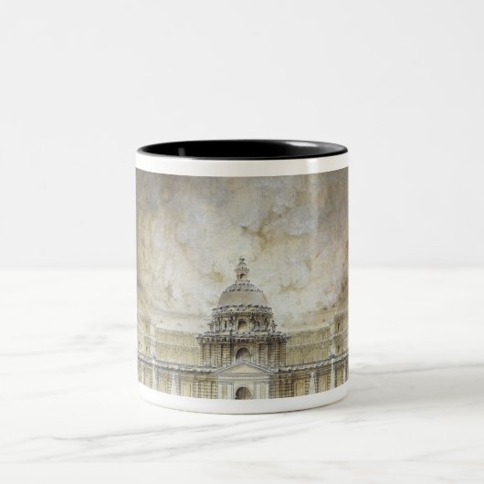 Het Luxemburgse paleis verlicht Tweekleurige Koffiemok (Center)