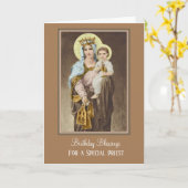 Het maagdelijke Catholic Priest Birthday Gebed van Kaart (Gele Bloem)