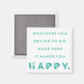 Het maakt je blij magneet | BLAUWGROEN (Voorkant / Achterkant)