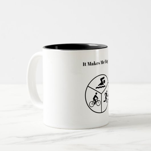 Het maakt me een Happy Triathlon Mok (Voorkant links)