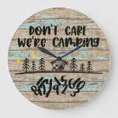 Het maakt niet uit dat we Wooden Planks Rustic Fun Grote Klok (Voorkant)