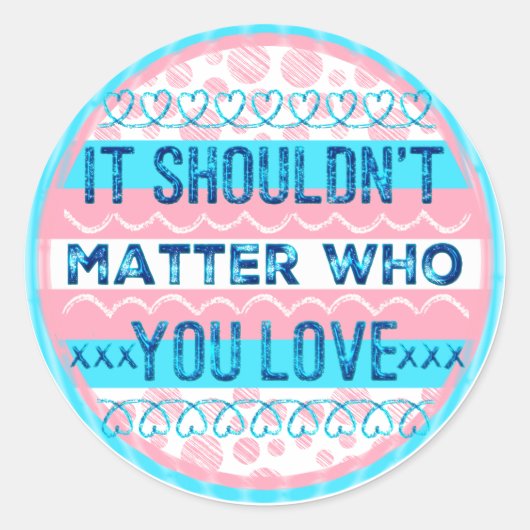 Het maakt niet uit wie je van Trans Sticker houdt (Voorkant)