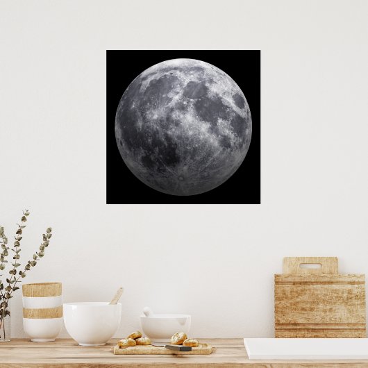 Het maan - 3D effect Poster (Keuken)