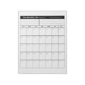 Het maandelijks leven notitieblok (Linkerzijde)