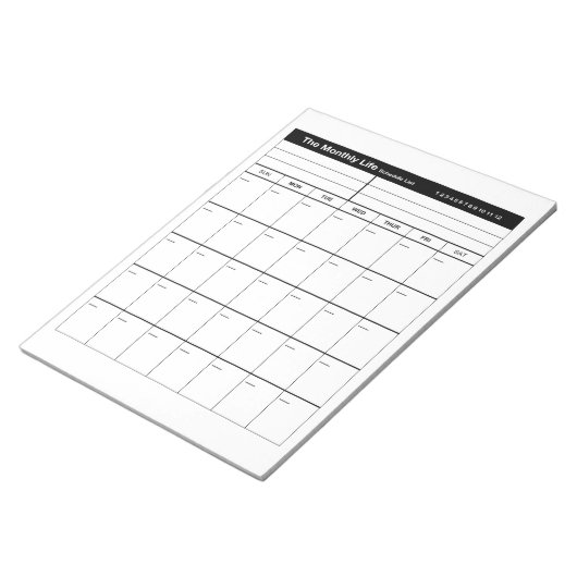 Het maandelijks leven notitieblok (Schuin)