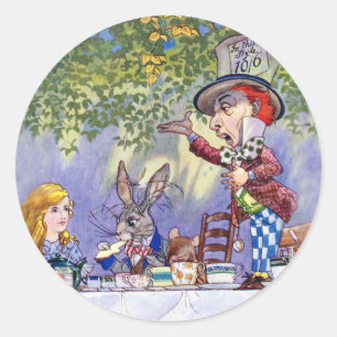 HET MAD HATTERS THEEFEEST RONDE STICKER