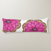 Het MAGENTA Ontwerp van POINSETTIA Lichaamskussen (Achterkant)