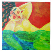 Het magere Dipper Abstracte Acryl Schilderen Tegeltje (Voorkant)