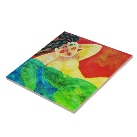 Het magere Dipper Abstracte Acryl Schilderen Tegeltje (Zijkant)