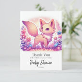 Het Magical Fox Baby shower Bedankkaart (Staand voorkant)