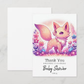 Het Magical Fox Baby shower Bedankkaart (Voorkant / Achterkant)
