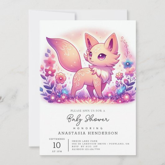 Het Magical Fox Baby shower Kaart (Voorkant)