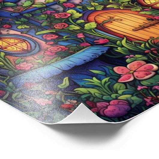 Het magisch gesneden boomhut Poster (Hoek)