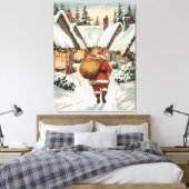 Het magische bezoek van de Kerstman Canvas Afdruk (Insitu (Slaapkamer))
