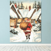 Het magische bezoek van de Kerstman Canvas Afdruk (Insitu (Houten vloer))