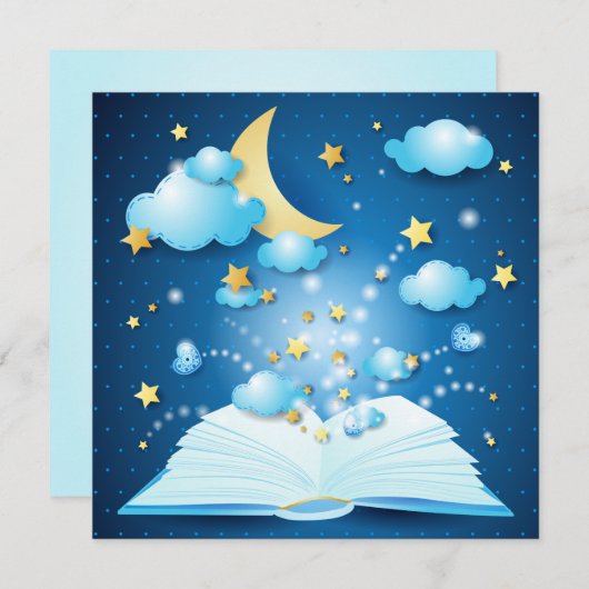 Het magische boek, uitnodiging (Voorkant / Achterkant)