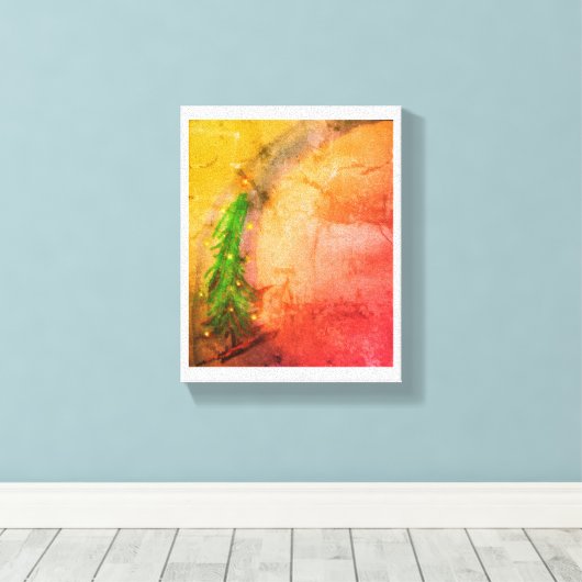 Het magische canvas met kerstbomen geeft thuis hel (Insitu (Houten vloer))