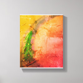 Het magische canvas met kerstbomen geeft thuis hel afdruk