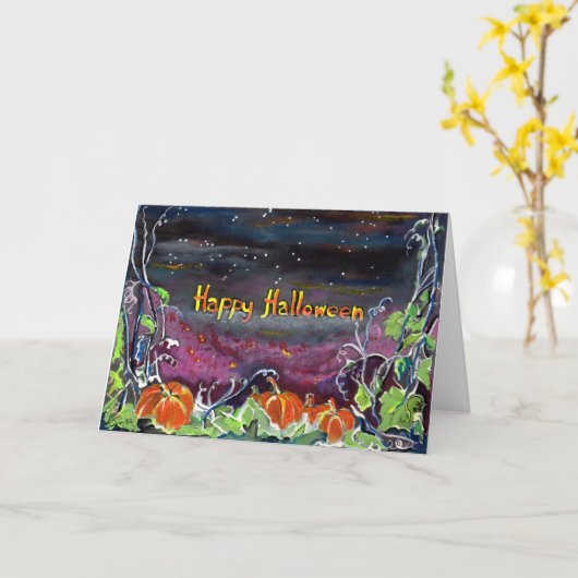 Het magische Collectie van Halloween van Pompoenen Kaart (Gele Bloem)