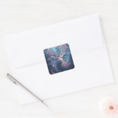 Het Magische Herten tussen Sterren en Bloemen Vierkante Sticker (Envelop)
