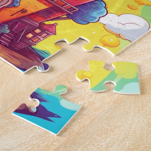 Het magische land van snoep legpuzzel (Zijkant)