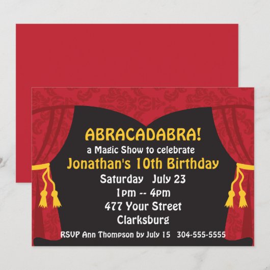 Het Magische Show Kaart (Voorkant / Achterkant)