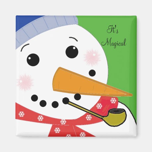 Het Magische Sneeuwmannetje Magneet (Voorkant)