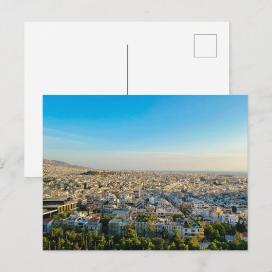 HET MAGISCHE UITZICHT VAN ATHENE BRIEFKAART (Voorkant / Achterkant)