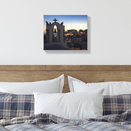 HET MAGISCHE UUR VAN OIA CANVAS AFDRUK (Insitu (Slaapkamer))