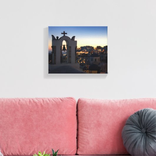 HET MAGISCHE UUR VAN OIA CANVAS AFDRUK (Insitu (Woonkamer))