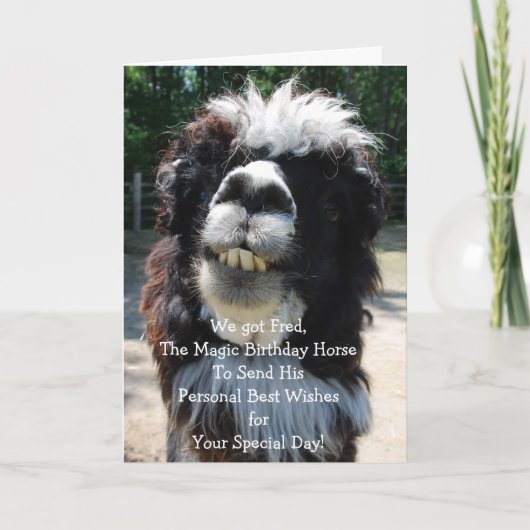 Het magische verjaardagspaard kaart (Voorkant)