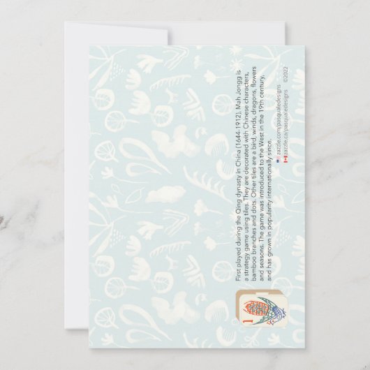 Het Mah Jongg-spel Kaart (Achterkant)