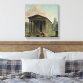 Het Maison Carree met het amfitheater Canvas Afdruk (Insitu (Slaapkamer))
