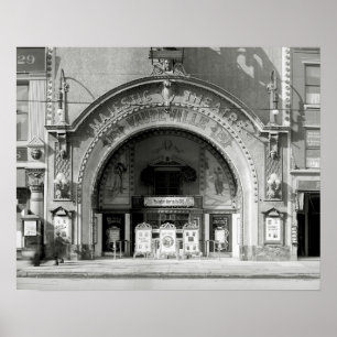 Het Majestic Theatre, 1910. Oude foto Poster