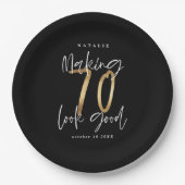 Het maken 70 kijken goed goud Verjaardagsfeest Papieren Bordje (Voorkant)