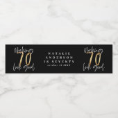 Het maken 70 kijken goed gouden verjaardagsviering waterfles etiket (Enkel label)