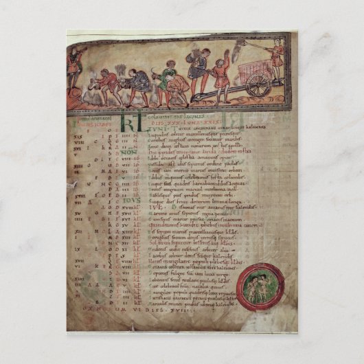 Het maken en het ploegen, van een Kalender Briefkaart (Voorkant)